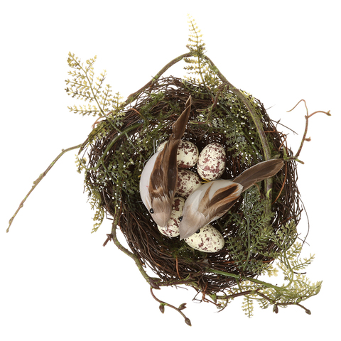 1piecesp Bird Nest, 2pieces Artificial Birds And 5pieces White Bird Eggs Set for decorating cages tree bonsai ► Photo 1/5