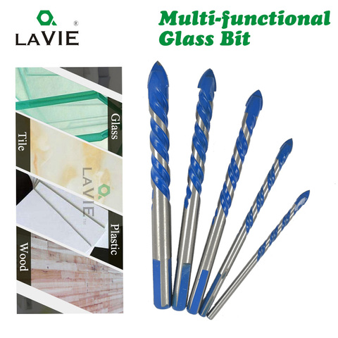 LAVIE 3mm to 12mm Multifunctional Glass Drill Bit Twist Spade Drill Triangle Bits For Ceramic Tile Concrete Glass Marble DB02055 ► Photo 1/4