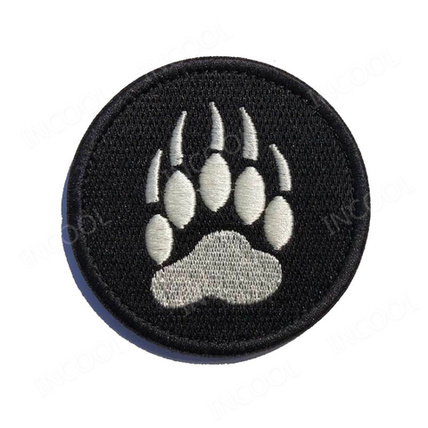 Bear Claw Embroidery Patch Dog Paw Patch Hook & Loop Fastener Tactical Emblem Badges Appliques Combat Embroidered Patches ► Photo 1/4