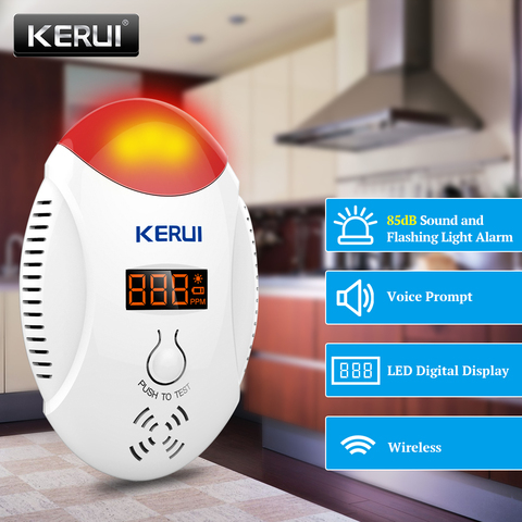 KERUI LED Digital Display Carbon Monoxide Detectors Voice Strobe Home Security Safety CO Gas Carbon Alarm Detector Sensor Alarm ► Photo 1/5