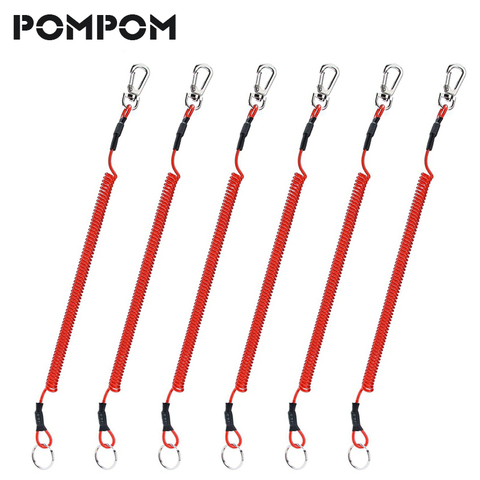 6PCS/lot Fashion Key chain Ring for fishing Coil Lanyard Coil Cord Stretch Tether Clasp Hook Coil Keychain Motorcycles and Cars ► Photo 1/6