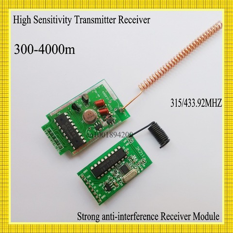 4000m Long Range Transmitter Module + Stronger Anti- Interference Ability Superheterodyne Receiver Module  315/433MHZ High Power ► Photo 1/6