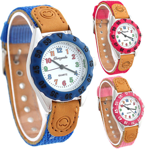 2022 Cute Boys Girls Quartz Watch Kids Children's Nylon strap Student Time Teaching Clock Wristwatch Gifts Colorful Number Clock ► Photo 1/6