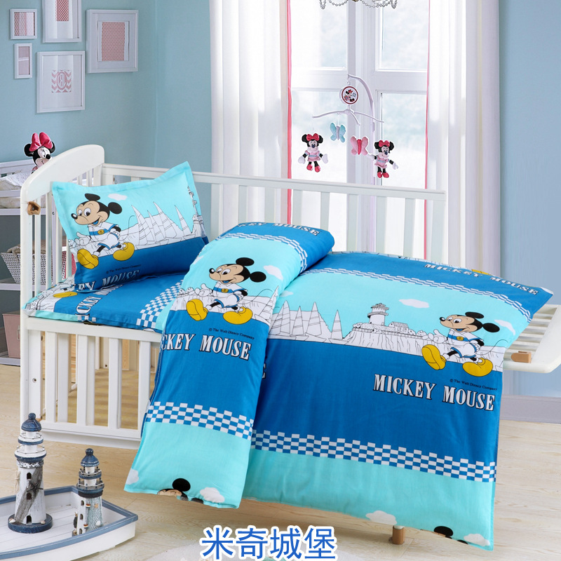 cot/cot bed bedding sheet pillowcase duvet cover cotton baby toddler kid blue 