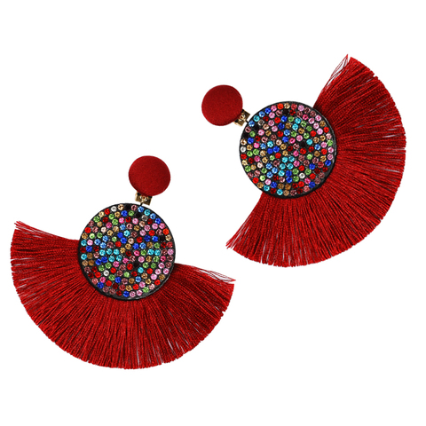 Colorful Crystal Tassel Clip on Earrings for No Pierced Women Charm Earrings Fashion Jewelry Wedding Statement Fringe Ear Clips ► Photo 1/6