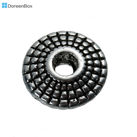 Doreen Box hot-  70 Silver Color Flying Saucer Spacer Beads 8mm (B00051) ► Photo 1/4