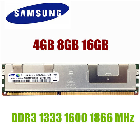 Samsung 4GB 8GB 16GB DDR3 PC3 1066Mhz 1333Mhz 1600Mhz Server memory 8G 16G 1333 1600 1866 REG ECC 10600 12800   RAM ► Photo 1/5