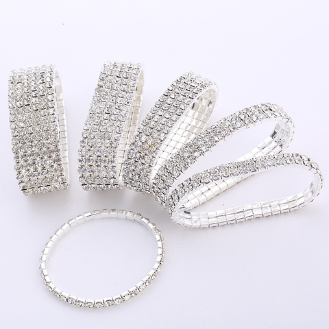 Hot Sale multiple styles Fashion Crystal Stretch Shine Bracelets For Women couple Girlsfriend Bangles Wedding Bridal Gifts 2022 ► Photo 1/6