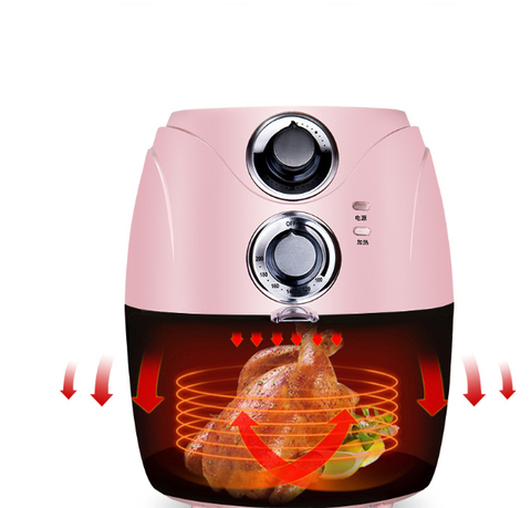 Intelligent 2.5L air fryer Automatic large chicken fish baker chips nuggets mozzarella stick maker Oven NO smoke pink color ► Photo 1/1