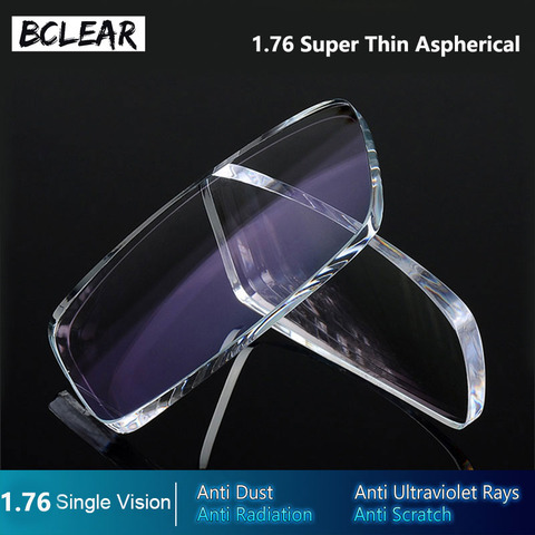 BCLEAR 1.76 Aspherical Lenses High Index Super Thin Optical Prescription Lenses Myopia Glasses HMC EMI Anti-UV Single Vision ► Photo 1/1