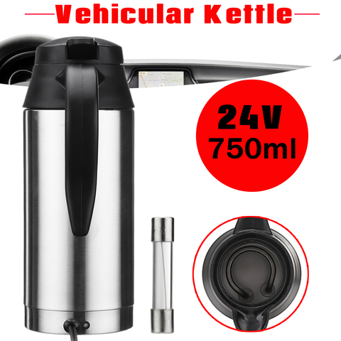 1000 ML Car Hot Kettle Car Truck Water Heater Auto Shut-Off 12/24 V Travel Electric  Kettle Large Capacity Stainless Steel Kettle