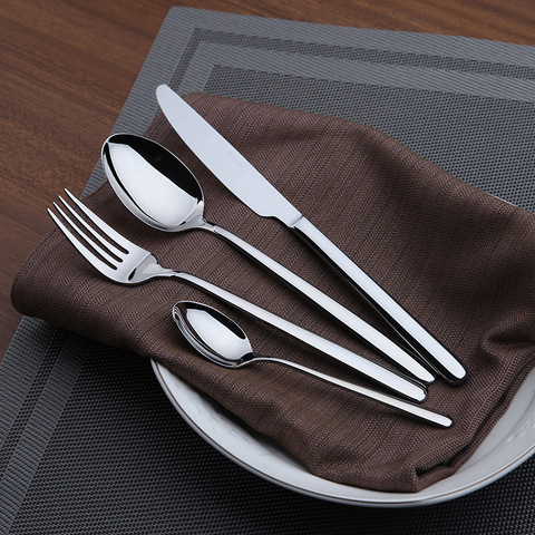 Cozy Zone Dinnerware Set 24 Pieces Cutlery Set Stainless Steel Western Tableware Classic Dinner Set Knife Fork Restaurant Dining ► Photo 1/6