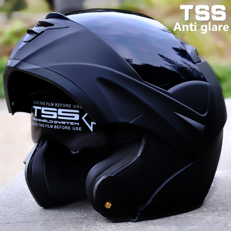Motorcycle Full Face Helmet Modular Flip Up Dual Shield Inner Visor M L XL XXL
