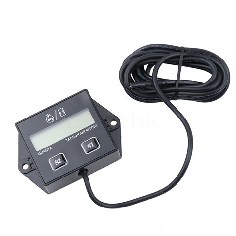 LCD Display Digital Tach Hour Meter Tachometer Gauge Replaceable battery For Generator gasoline engine motorcycle tachometer ► Photo 1/6