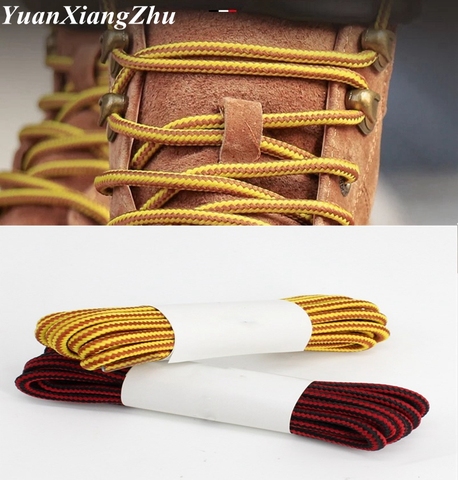 1Pair Round Striped Double Color Shoelaces For Men And Women Unisex Lace Leather Boot Shoe Laces Outdoor Sport Sneaker Shoelace ► Photo 1/6