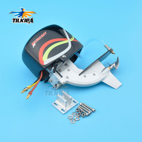 CNC Rc Boat Tail Power Head Outboard Brushless Motor Prop Watercool Mount Steering Function For Electric Boat Length 24