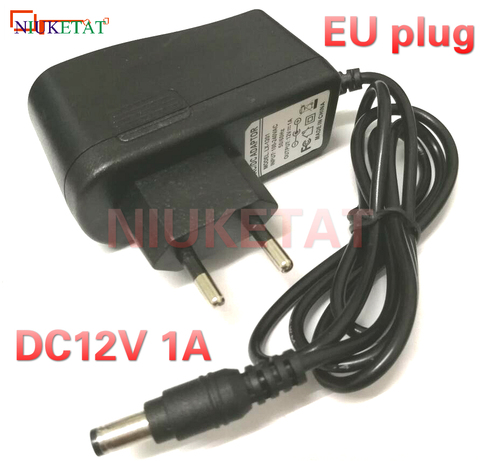 1pcs DC 12V 1A AC100V-240V EU Plug Converter Power Supply Adapter 12V1A 1000mA interface 5.5mm*2.1mm(2.5mm) drive led strip ► Photo 1/3