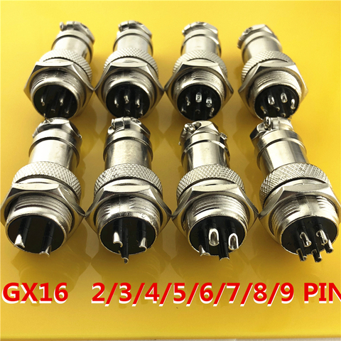 1set GX16 2/3/4/5/6/7/8/9 Pin Male & Female 16mm Wire Panel Circular Connector Lid Cap L70-78 Aviation  Connector Socket Plug ► Photo 1/6