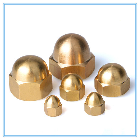 10pcs M3 M4 M5 M6 M8 Brass Cap Hex Nuts Decorative Dome Head Cover Semicircle Acorn Nut ► Photo 1/5