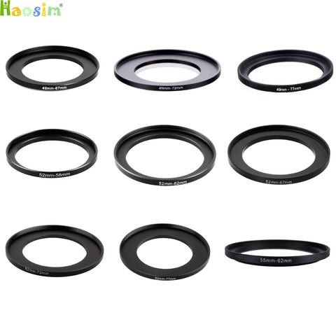 49-67 49-72 49-77 52-58 52-62 52-67 52-72 52-77 55-62mm Metal Step Up Rings Lens Adapter Filter Set ► Photo 1/1