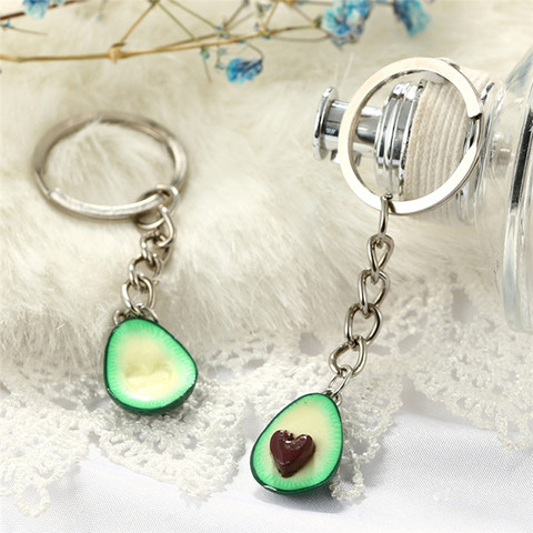 1Pc 3D Printed Soft Pottery Avocado Heart  Keychain Couples Jewelry Fruit Key Chain Ring Keyring Couple Bag Chain Jewelry ► Photo 1/6