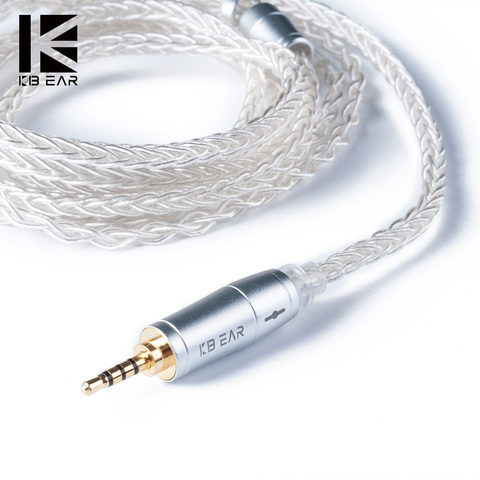 KBEAR 8 Core Upgraded Silver Plated Balanced Cable 2.5/3.5/4.4MM With MMCX/2PIN/QDC for KZZS10 ZSN Pro C12 ZSX BL-03 BL-05 BL05 ► Photo 1/6
