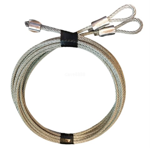 2.5mm Ideal Security SK7112 Garage Door Extension Cable Kit 2 Galvanized Steel Braid Cables, S Hooks ► Photo 1/4