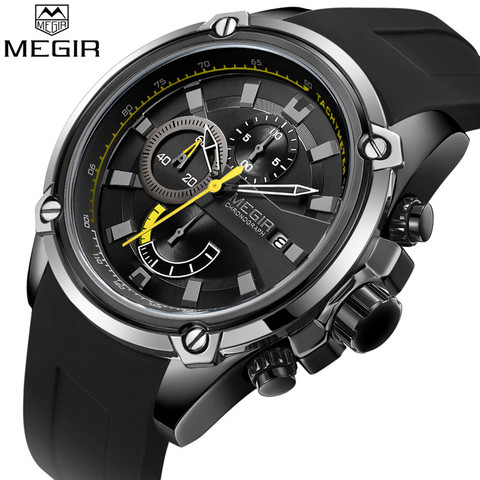 relogio masculino MEGIR Men Watch Top Brand Luxury Chronograph Waterproof Sport Male Clock Rubber Military Army Wristwatch 2086 ► Photo 1/6