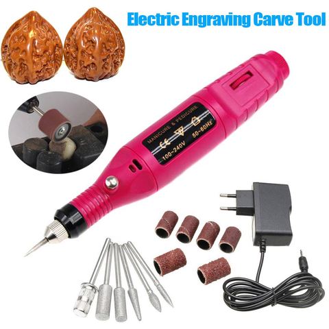 15 Pcs/set DIY Electric Engraving Engraver Pen Carve Tool for Jewelry Metal Glass EU Plug High Quality 9 88 XH8Z ► Photo 1/6