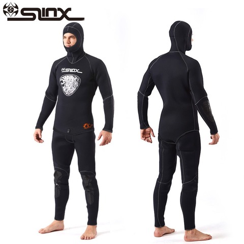 SLINX Brand 5MM Neoprene Hood Wetsuits For Men 2-Piece Split Cap Hat Wet Suit Scuba Dive Equipment Spearfishing Warm Winter Swim ► Photo 1/1