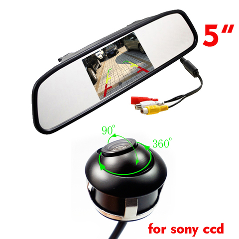 for sony CCD HD 360 degree Car camera with parking LCD monitor 4.3 inch 5inch mirror monitor front/side/rear view monitor 2way ► Photo 1/6