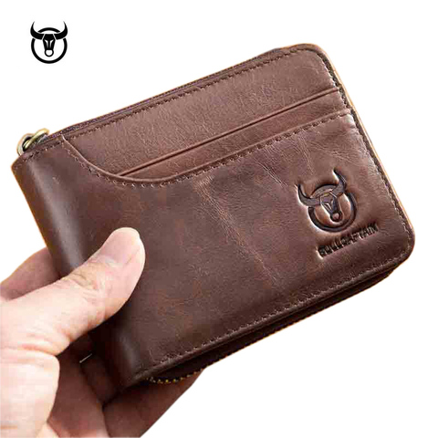 Brand Genuine Leather Men Wallets Short Coin Purse Small Retro Wallet Cowhide Leather Card Holder Pocket Purse Men Wallets ► Photo 1/6