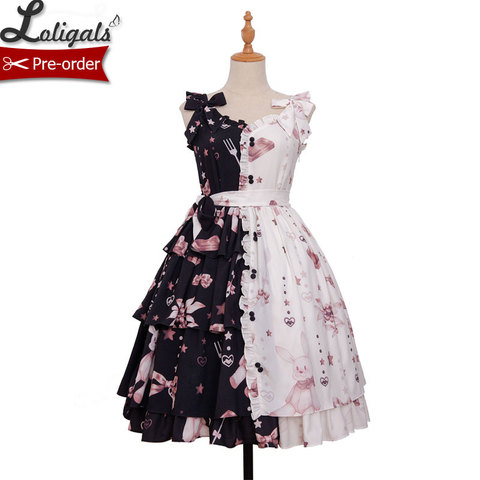 Chocolate Bunny ~ Punk Contrast Color Printed Lolita JSK Dress by Magic Tea Party ~ Pre-order ► Photo 1/6