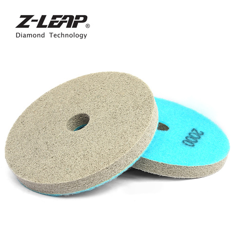 Z-LEAP 2pcs 125mm Sponge Diamond Polishing Pads 5 inch Buff Disc For Marble Artificial Stone Sandstone Floor Wet Cleaning Tool ► Photo 1/6