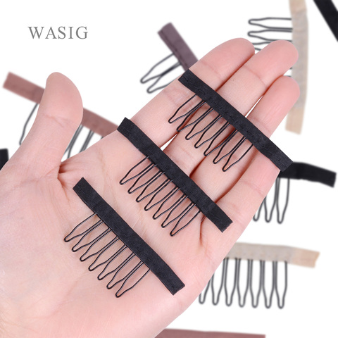 5 Colors Lace Wig Clips Steel Tooth Polyester Durable Cloth Wig Combs for Hairpiece Caps Wig Accessories Tools 10Pcs/Lot ► Photo 1/6