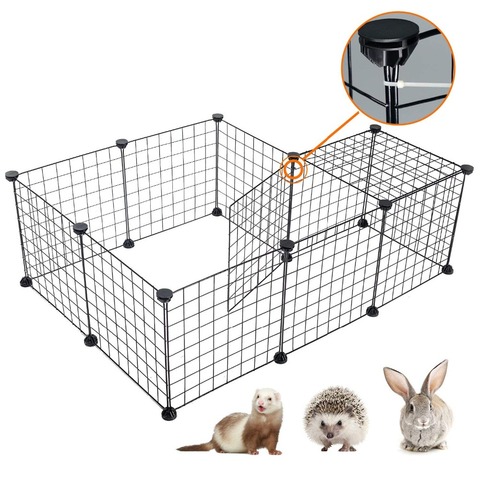 Pet Playpen Iron Fence Collapsible Puppy Kennel House Exercise Security Gate Dogs Supplies Cat Crate Rabbits Guinea Pig Cage ► Photo 1/6