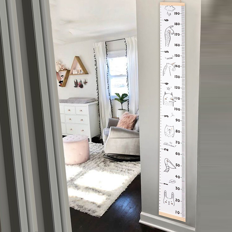 Kids Growth Height Chart Ruler Wall Hanging Measure Child's Bedroom Decoration 