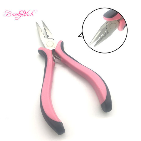 1Pcs Hair Pliers  for MicroRing Beads& I Tips Hair Extension Pink And Black Handle Hair Plier with Three Hole ► Photo 1/6