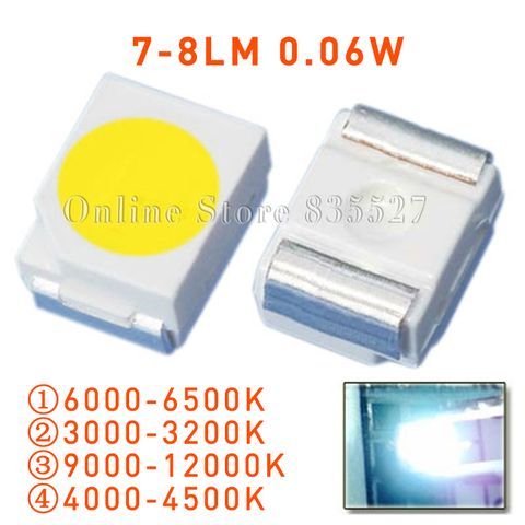 100PCS/LOT 1210 3528 SMD LED super higt bright nature / warm / cool white light-emitting diodes 7-8LM lamp bead s ► Photo 1/1