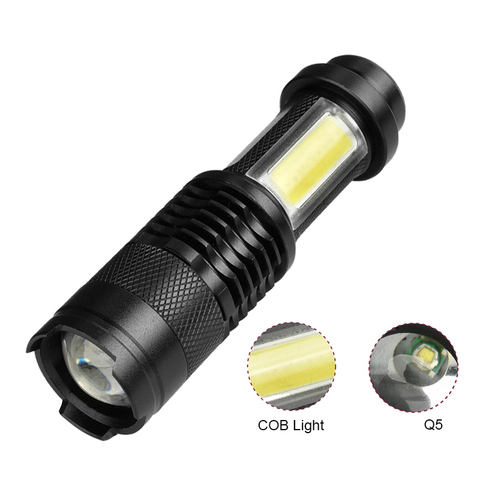 ZK20 Mini Tactical Flashlight LED Keychain police Flashlights 4 Mode Adjustable Focus Zoomable Light COB Work Light Lamp Torch ► Photo 1/6