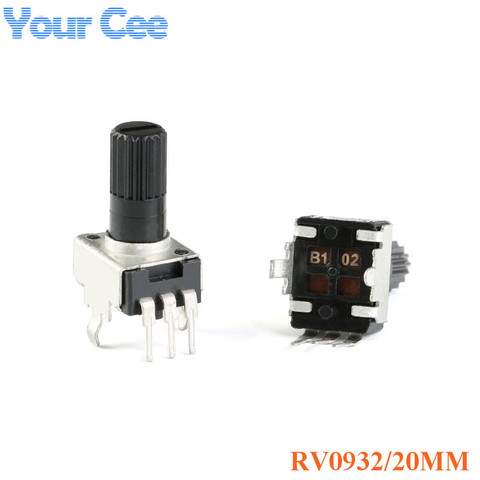 10pcs RV0932 Potentiometer Adjustable Handle 20MM Round Shaft 1K/102 5K/502 10K/103 50K/503 100K/104 WH09 0932 ► Photo 1/1