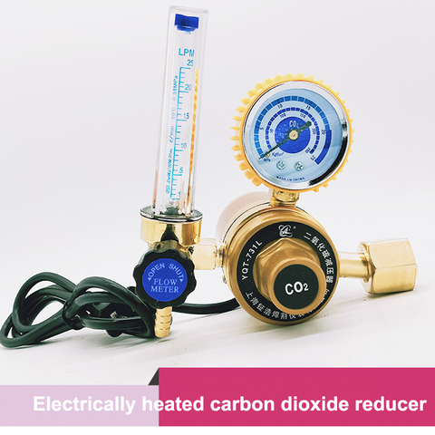 Carbon dioxide heating pressure gauge regulator 36V 110V 220V Electrically heated CO2 reducer ► Photo 1/6