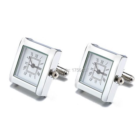 Lepton Functional Watch Cufflinks For Men Square Real Clock Cuff links With Battery Digital Mens Watch Cufflink Relojes gemelos ► Photo 1/6