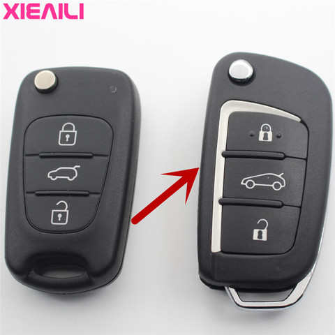 XIEAILI OEM Modified Flip Folding Remote Key Case Shell For Hyundai I30/IX35/Verna For Kia K5/Rio/Picanto/Ceed/Sportage S153 ► Photo 1/6