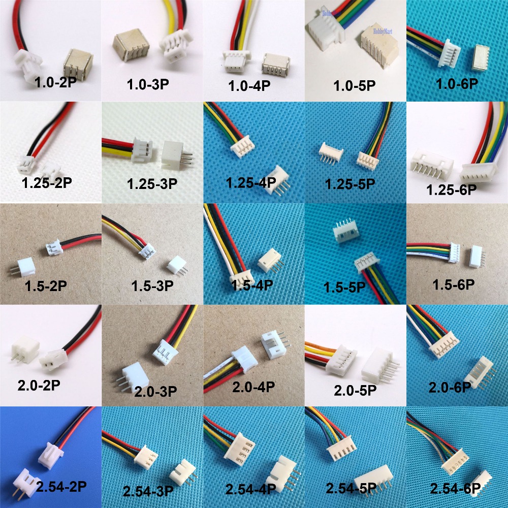 Micro JST 1.25mm 9-pin Connector Plug with Wire x 10 sets