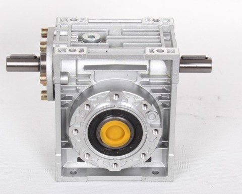5:1-80:1 Worm Reducer NRV030-VS Double Extension Shaft 9mm  90 degree Worm Gearbox Speed Reducer ► Photo 1/1