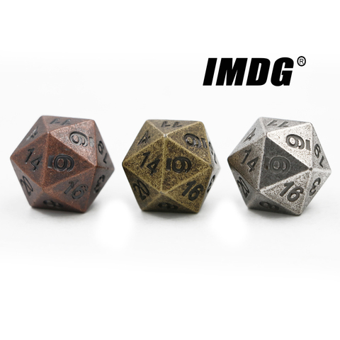 1pcs D20 Polyhedron RPG Dice 20-sides Accessories Metal Dice DND Different Color Digital Game Dice ► Photo 1/4