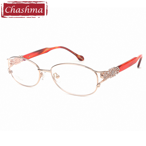 Chashma Fashion Pure Titanium Frame Lentes Opticos Gafas Top Quality Titanium Frames Light Eyeglasses Rhinestone Glasses Women ► Photo 1/6