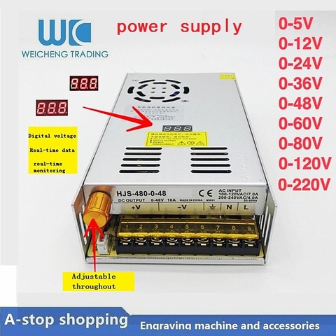 Digital display adjustable DC switching power supply 0-5V0-12V0-24V0-36V0-48V0-60V0-80V0-120V ► Photo 1/5