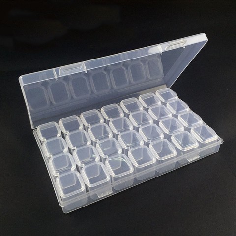 28 grid components storage plastic part box Transparent Patch box Classification  Screw Accessories drug box storage box ► Photo 1/1